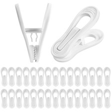 30 Pcs White Hanger Clips, Multi-Purpose Clips for Hangers, Finger Clips for ...