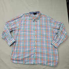 Paul Fredrick Mens 3XL Plaid Button Down Shirt Big And Tall Classic Fit Menswear