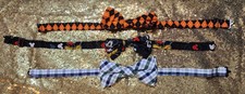 Boys/Mens LOT of 3 Bowties Pre Tied Multicolor Blk/Org, Blue/Grn/Wht, Blk/Mickey