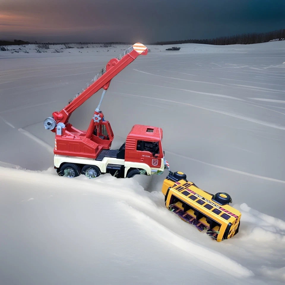 Grúa Tele BRUDER TC 4500 / TGA 41.440 Hecha en Alemania (2001) **Rara en Rojo* Foto 2 de 4