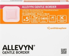 ALLEVYN Gentle Border 10 x 10 cm haftender Wundverband, 5 pcs. Plaster