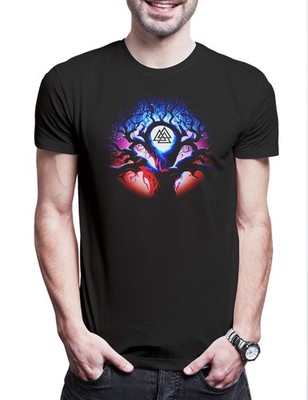 Yggdrasil Moon Walknut Herren T-Shirt Thor Tree Of Life Tyr Walhalla Vikings