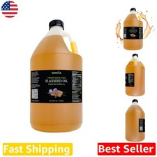 Pure Cold Pressed Flax Seed Oil 1 Gallon - Omega 3 6 9 - USA Grown Non-GMO