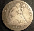 1853 Seated Liberty Half Dollar 50¢ With Arrows And Rays 90% Silver