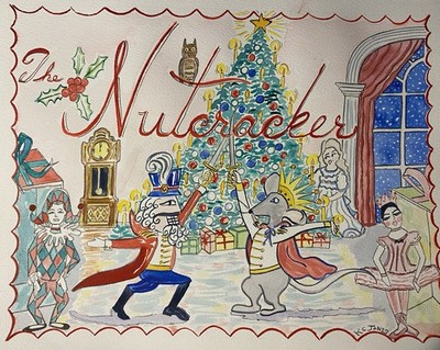 K C JONES The Nutcracker Mouse King Painting Christmas Ballerina NYC Ballet Art