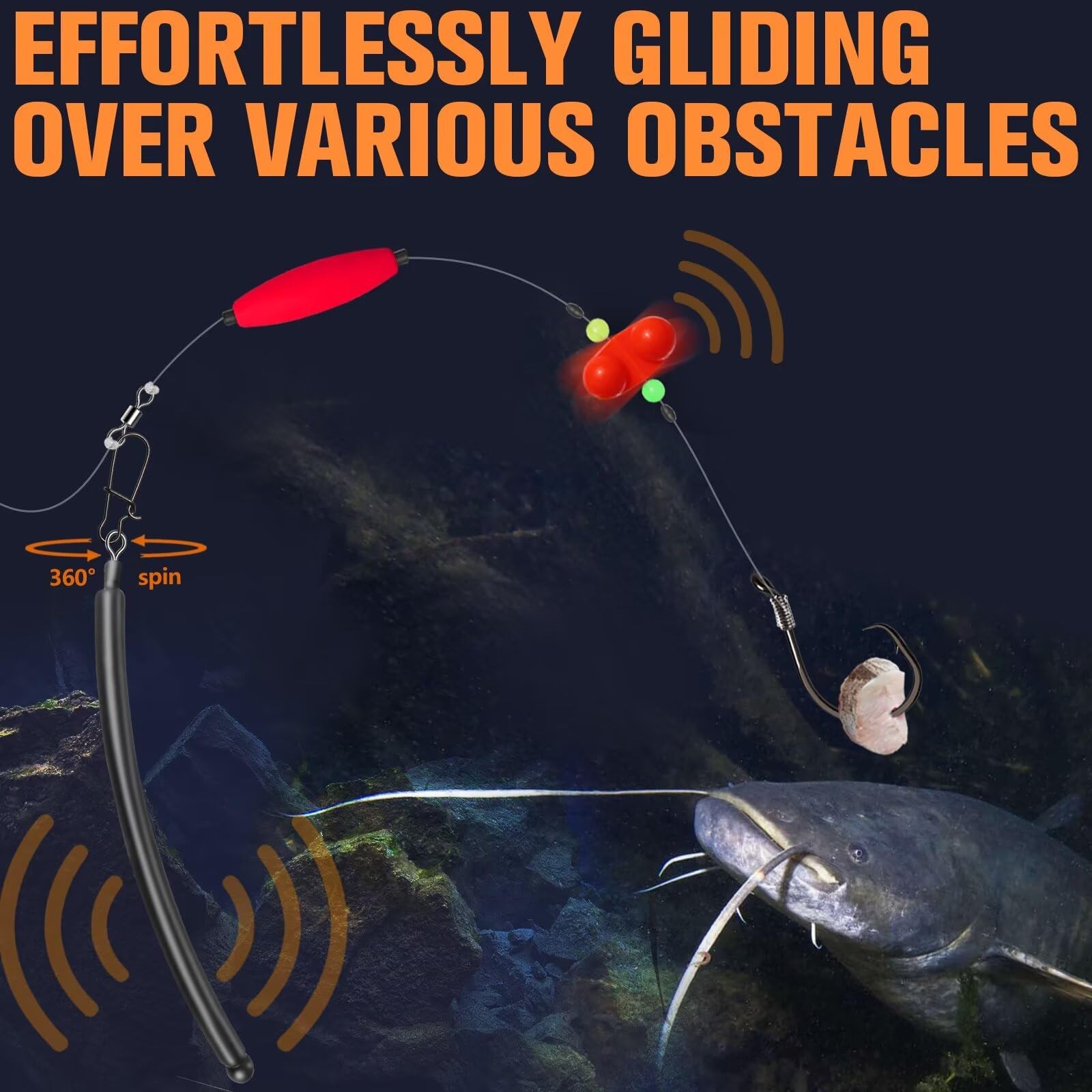 6PCS Catfish Rigs Kit Santee Rig with Catfish Float Rattler Dragging Weights ... - Image 6