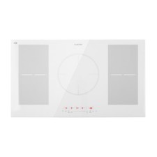 Induction Hob 90 cm 5 Ring Glass Ceramic Induction Range Cooker White Electric