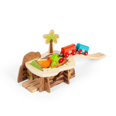Bigjigs Rail Lavagrube Zubehör, Paar mit unserem Holz Dinosaurier Zug Set