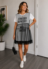 Dress fit and flair Black & White