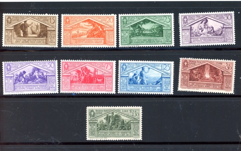 ITALY--Complete set Scott #248-#256