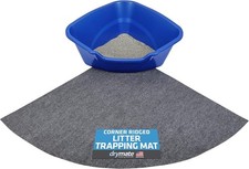 Corner Cat Litter Trapping Mat Ridged Design , Traps Mess from Box, Protects