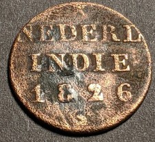 Antique 1826 Post Dutch East India Company Dutch East Indies ¼ Stuiver Coin