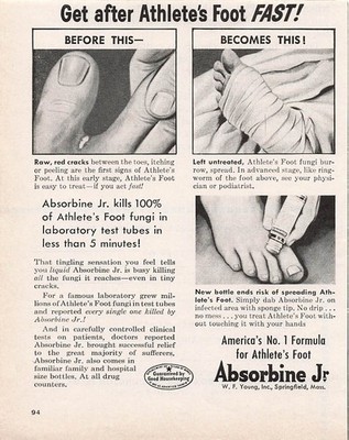 Absorbine Jr Print Ad Vintage 1950s Mid Century Bathroom Wall Art Decor 1959