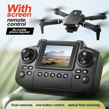Drone 4K HD Dual Camera WiFi FPV RC Foldable Quadcopter Remote with Screen