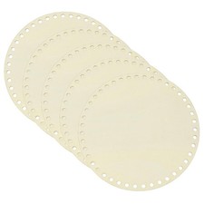 5Pcs Crochet Basket Base, 8 Inch Round Basket Bottoms Shaper Blank Wooden Bas...