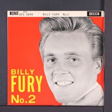 BILLY FURY: billy fury no. 2 DECCA  7" EP 45 RPM UK
