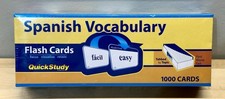 Spanish Vocabulary Flashcards QuickStudy by Bar Charts 1000 Cards Language NEW
