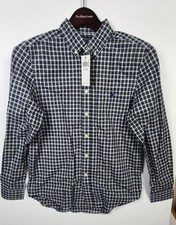 NWT Ralph Lauren Boys Blake Plaid Cotton Button Down Shirt Blue Green White L 