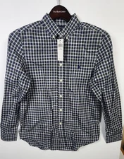 NWT Ralph Lauren Boys Blake Plaid Cotton Button Down Shirt Blue Green White (L)