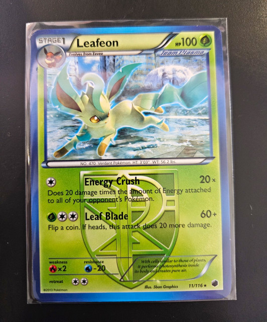 Leafeon (Team Plasma) Plasma Freeze Rare 11/116 Regular ENG Pokemon TCG