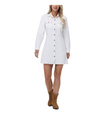 Frye Women's Denim Dress Size Large Bone Button Front