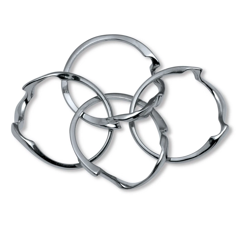 Platinum-plated Sterling Silver Interlocking Puzzle Ring - Image 4 of 4