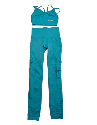 Gymshark Energy Seamless 2 Piece Set Turquoise Blue Size XS Leggings - S Top