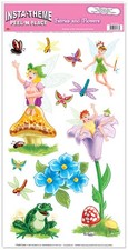 Fairies Flowers Peel N Place Wall Decals 12" x 24" Fairy Theme Sticker Decor