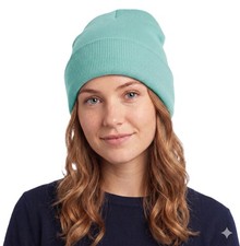 NYFASHION101 Unisex Plain Blank Long Knitted Cuff Beanie Cap, One Size, Mint