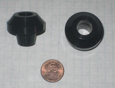 HEWI REPLACEMENT DOOR PULL BUSHING, NYLON, DOUBLE-TAPERED, 30mm DIAMETER