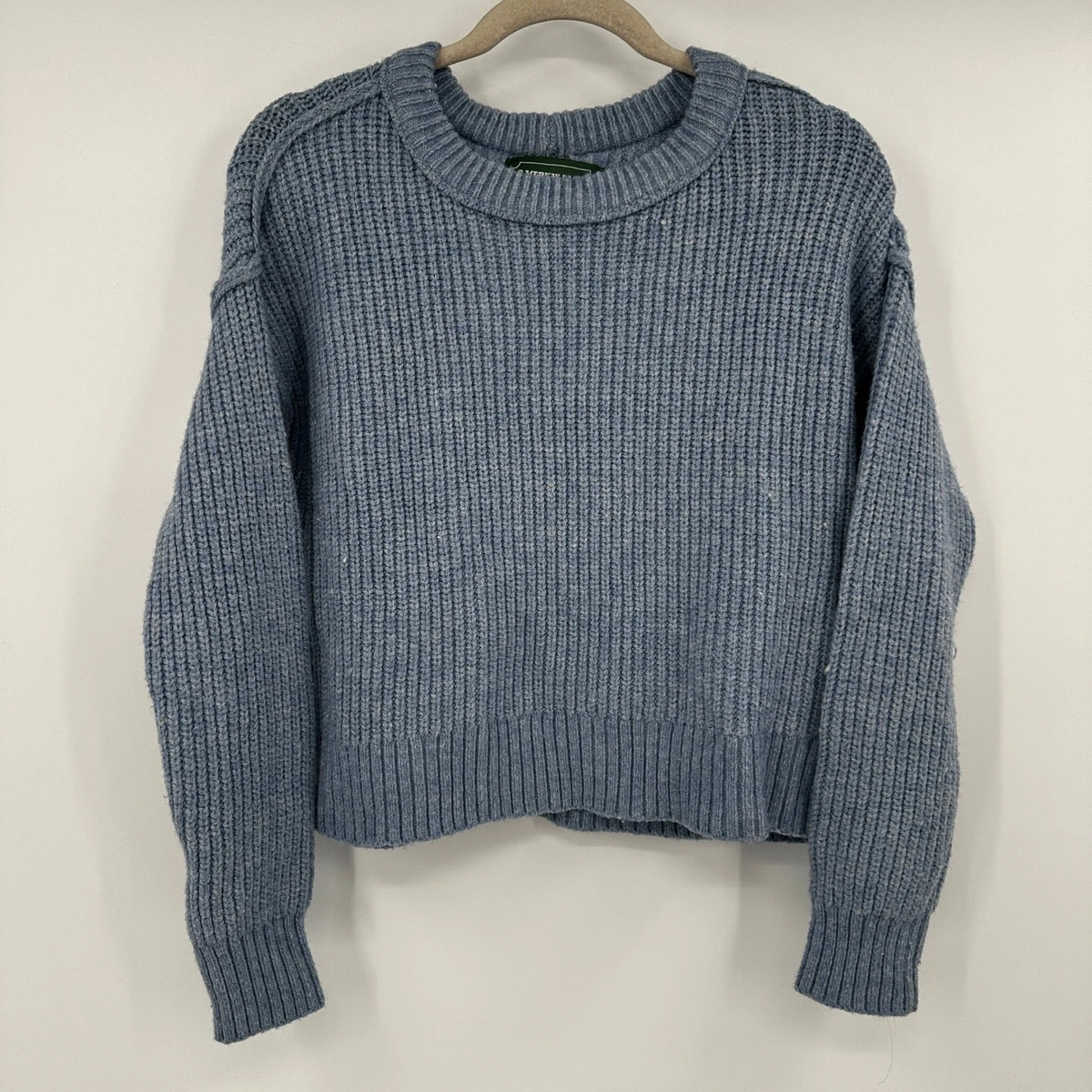 Pull à manches longues pour hommes American Eagle Outfitters (Gris chiné, grand, L