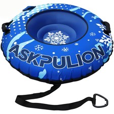Inflatable Snow Tube Sled, 48  Heavy Duty Snow Tubes for Sledding with Premium...