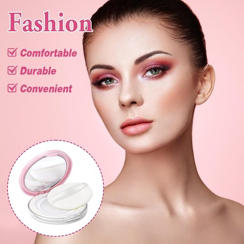 2 Pcs Loose Powder Container with Puff 0.17/0.7 oz Refillable Empty Pink - Picture 4 of 7