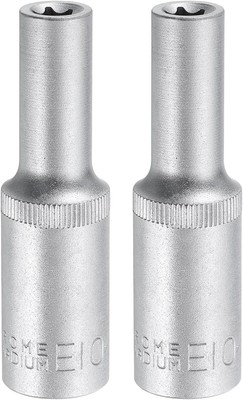 HARFINGTON 2pcs E-Torx Socket 1/2'' Drive E10 External Torx Deep 