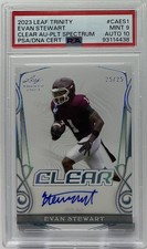 Evan Stewart Rookie Auto PSA 9/10 - 2023 Leaf Trinity Platinum Clear /25 -Ducks
