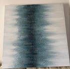 Large Textured Abstract Painting Canvas Wall Art Blue Teal Neutral 33x33 Modern — photo 1