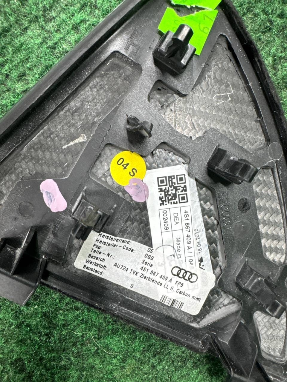 🛑 17-23 Audi R8 Front Left and Right Door Trim Cover Panel Set Carbon Fiber OEM