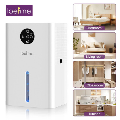 LOEFME 1.8L Dehumidifier Portable Quiet Home Air Dryer for Mould Moisture Damp