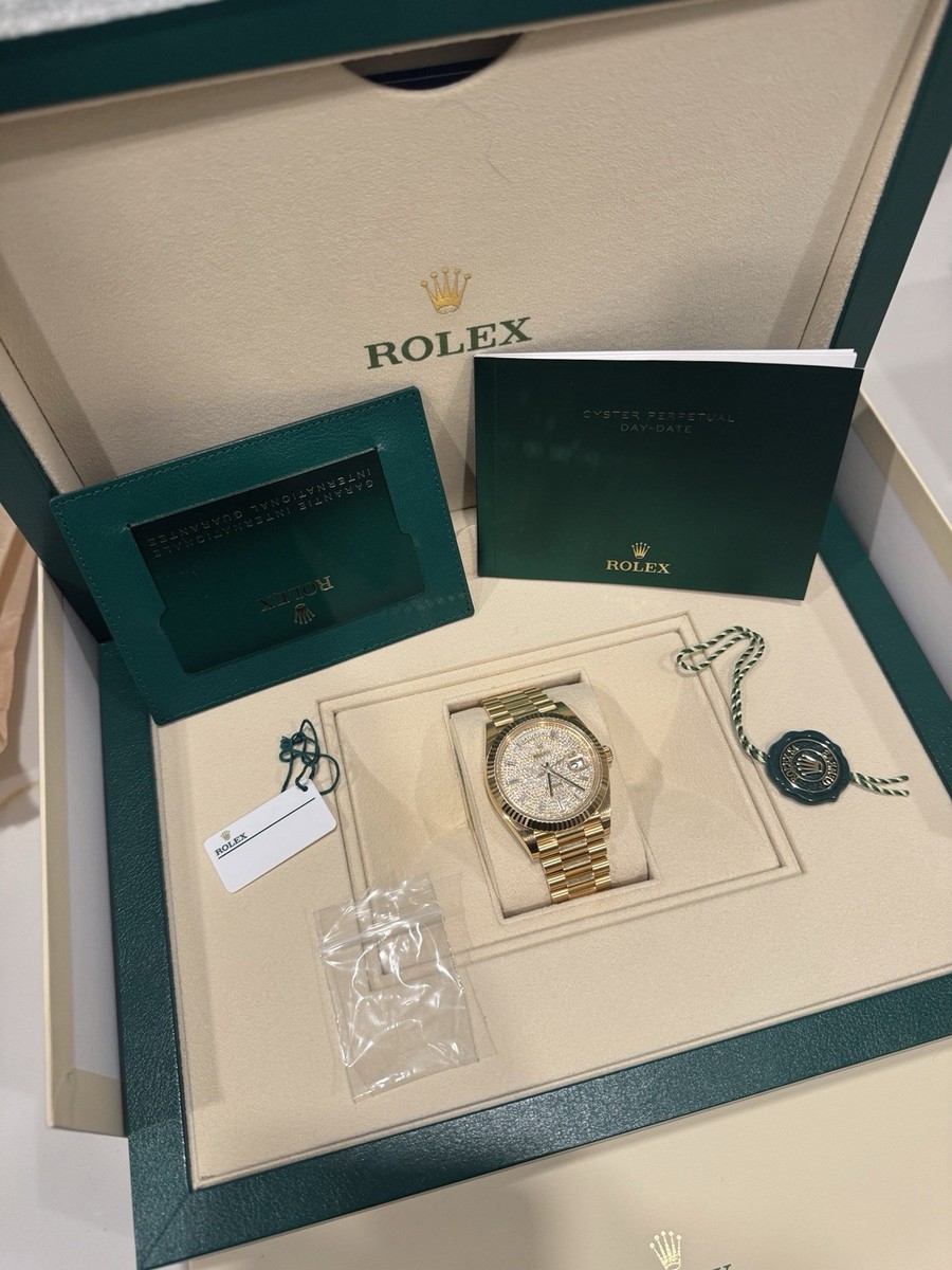 2023 Rolex Day-Date 228238 18K YG President Diamond Pave Dial 40mm