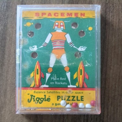 1957 SPACEMEN Geschicklichkeit ''Wackelpuzzle'' Common Tatar Inc. Hergestellt in New York Vintage Spielzeug