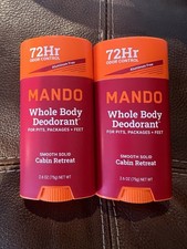 Mando 72 Hour Whole Body Deodorant Smooth Solid Cabin Retreat Scent X2