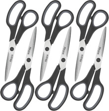 Black 6 Scissors Pack, 8" All Purpose Scissor - High Performance and Designed f