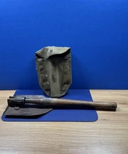 Vintage  US Folding Shovel Trench Tool With Cover READ