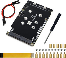 Dual M.2 Nvme SSD HAT for Raspberry Pi 5, M.2 Adapter AI HAT 2 Slots