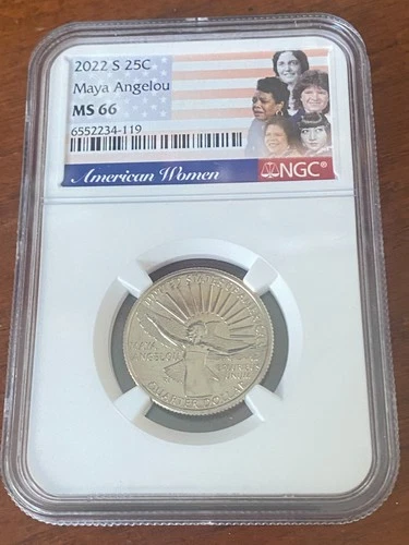2022 S 25c Maya Angelou Women's Quarter Coin NGC MS66 Gem