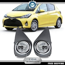 Clear Fog Lights For Toyota Yaris Hatchback 24dr 2015-2017 Wbezel Switch Bulbs