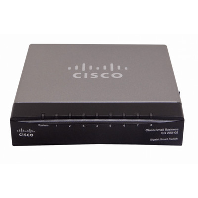 Cisco Systems SG200-08 (SLM2008), 8 Port Gigabit Switch, Desktop, PoE betrieben