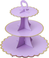 3-Tier Cupcake Stand, Cardboard Cupcake Tower, Cup Cake Stand Tower for Birthday