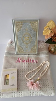 Individueller Gebetsteppich mit Koran Tasbeh Islamisch Muslim Geschenk Ramadan Eid Mubarak