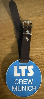LTS AIRLINES of Germany CREW LUGGAGE BAG TAG - Munich base VINTAGE LUFTHANSA